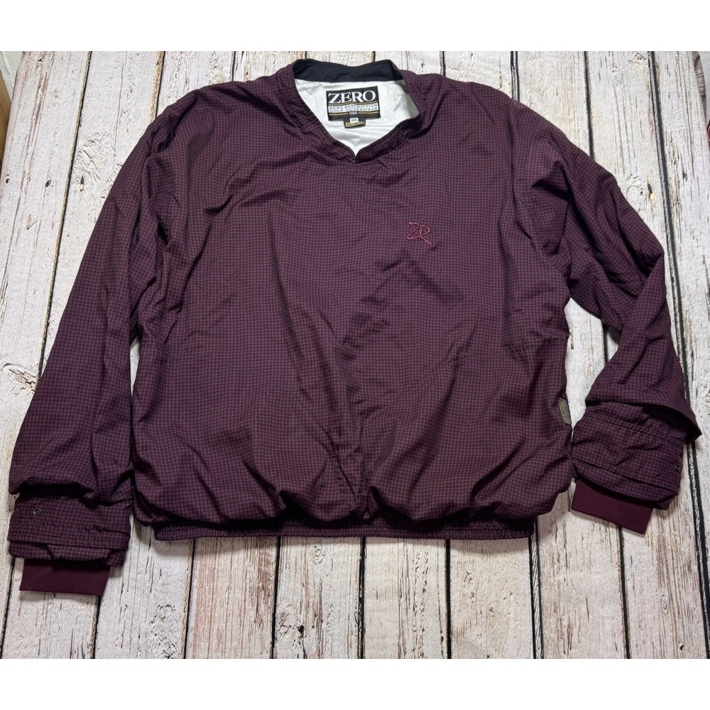 ZERO RESTRICTION Mens Gore-Tex Burgundy Checks Pullover Golf Jacket‎ Sz XXL
